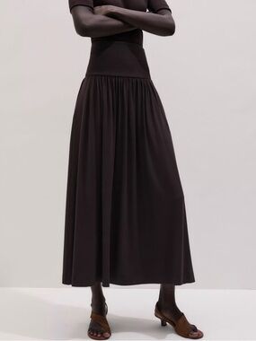 ME+EM  Soft Sculpt Maxi Skirt In Black Size 8